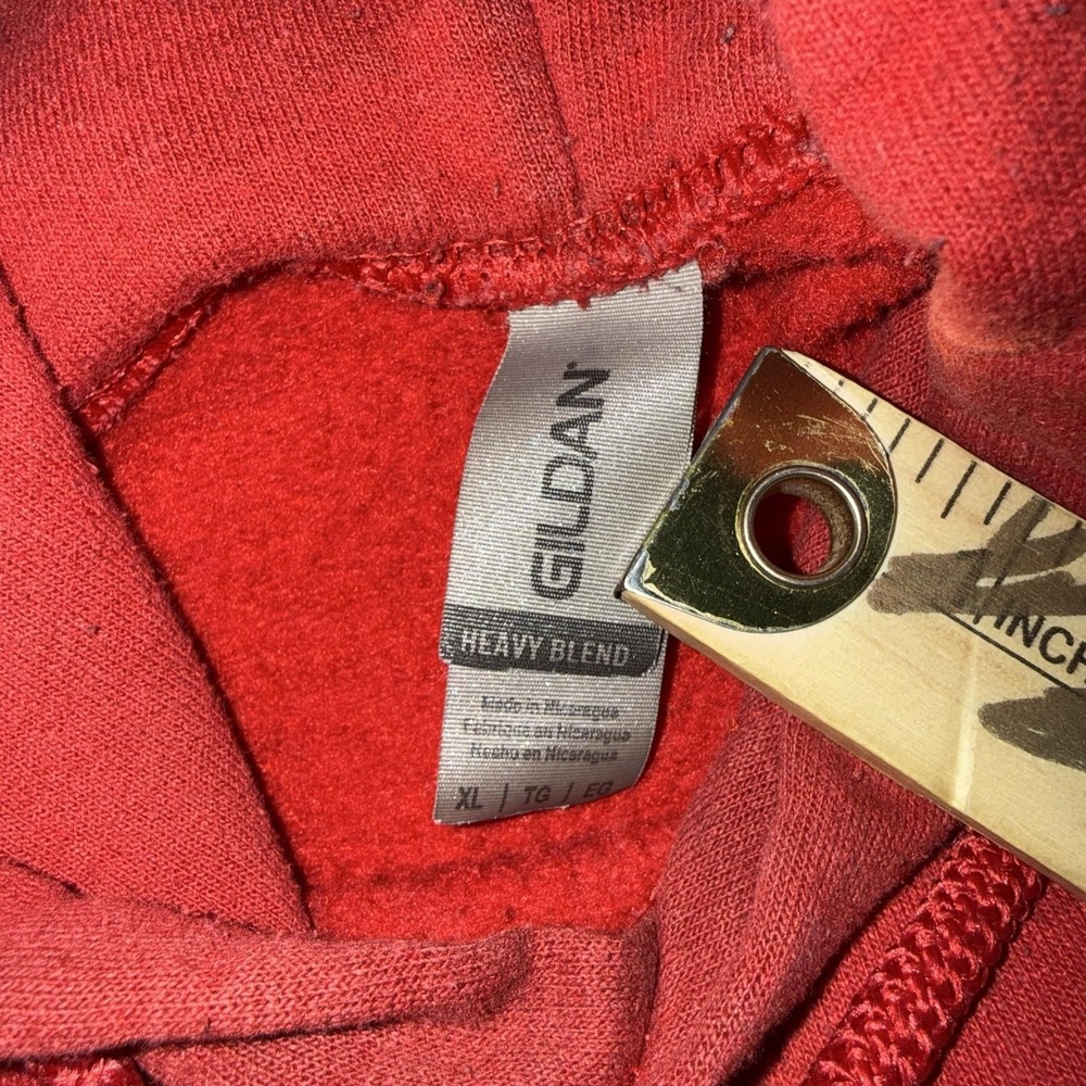 Gildan Hoodie Mens XL Red H-E-B Polar Bear Graphic Fleece Pullover Sweatshirt - Picture 11 of 13
